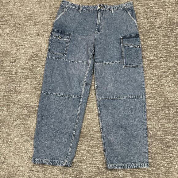 Rag & Bone Jeans Womens 31 Blue Denim Miramar Nora Cargo Carpenter - Picture 1 of 14
